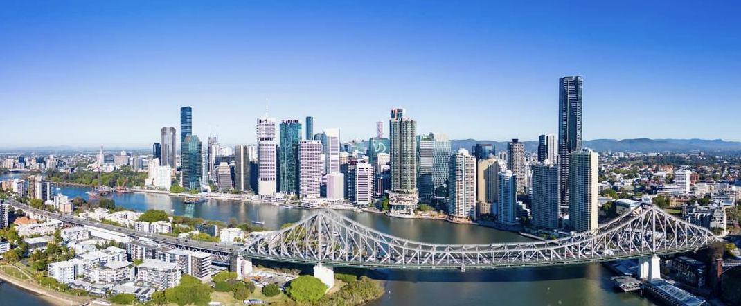 Brisbane city skyline along the river